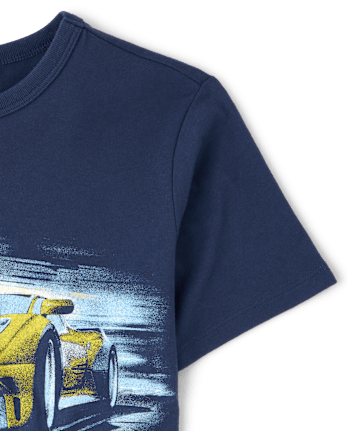 Boys Racecar Graphic Tee - THUNDER BLUE