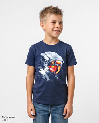 Boys Space Helmet Graphic Tee - THUNDER BLUE