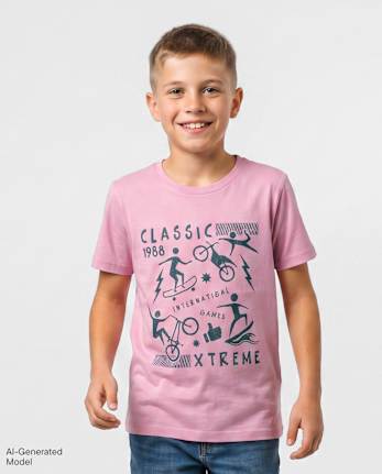 Boys Extreme Sports Graphic Tee - WHISP LAVENDER