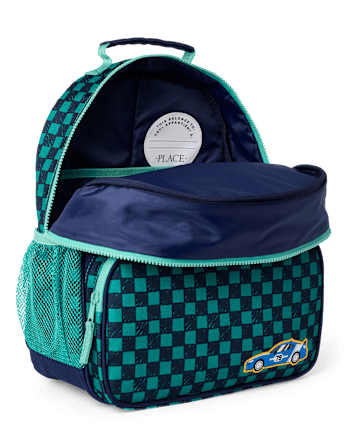 Toddler Boys Checkered Embroidered Patch Backpack