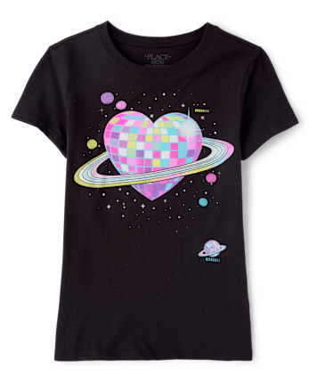 Girls Heart Disco Graphic Tee