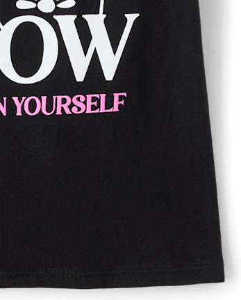 Girls Let Your Dreams Grow Graphic Tee - BLACK
