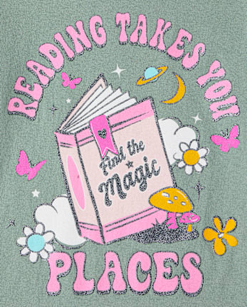 Girls School Reading Takes You Places Graphic Tee