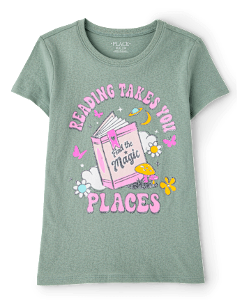 Girls School Reading Takes You Places Graphic Tee