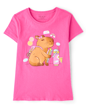Girls School Capybara Graphic Tee