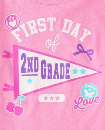 Girls School First Day Of 2nd Grade Graphic Tee