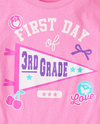 Girls School First Day Of 3rd Grade Graphic Tee