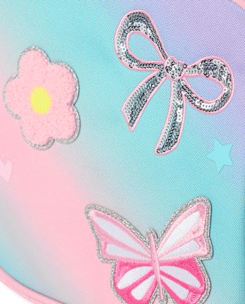 Toddler Girls Ombre Embroidered Patch Lunchbox