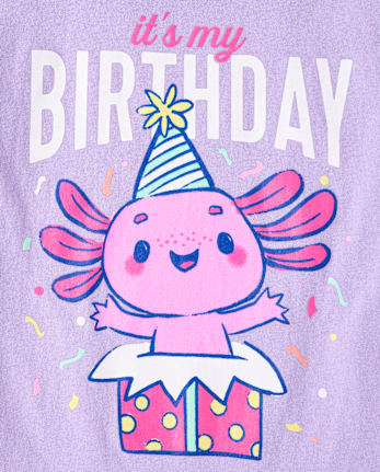 Girls Birthday Axolotl Graphic Tee