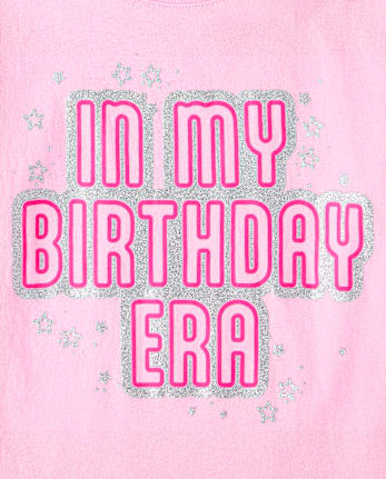 Girls Glitter Birthday Era Graphic Tee