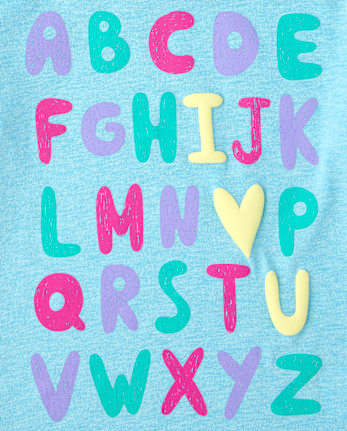 Baby And Toddler Girls Alphabet Graphic Tee