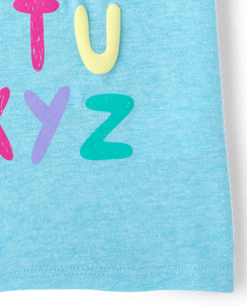 Baby And Toddler Girls Alphabet Graphic Tee