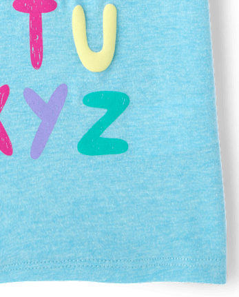 Baby And Toddler Girls Alphabet Graphic Tee - SD TEALWATRS CL