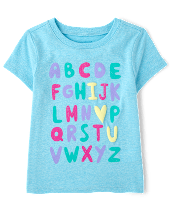 Baby And Toddler Girls Alphabet Graphic Tee