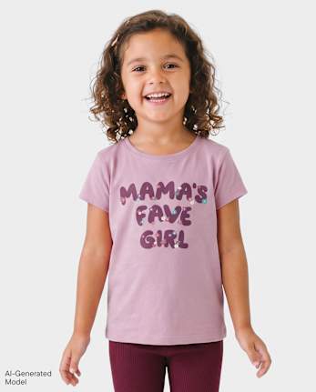 Baby And Toddler Girls Mama's Girl Graphic Tee - ANTIQUE IRIS CL