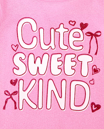Baby And Toddler Girls Cute Sweet Kind Graphic Tee