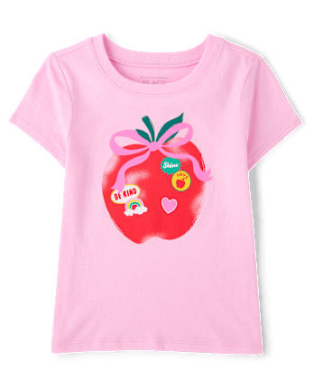 Baby And Toddler Girls Apple Graphic Tee