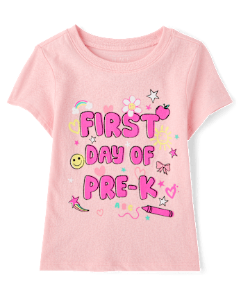 Toddler Girls School First Day Of Pre-K Graphic Tee