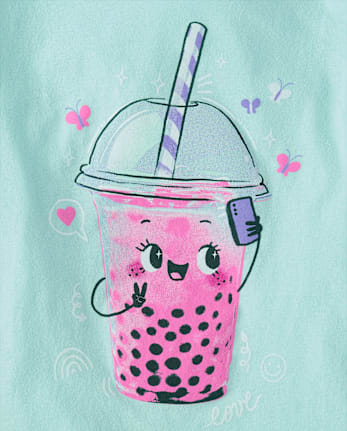 Girls Boba Drink Graphic Tee