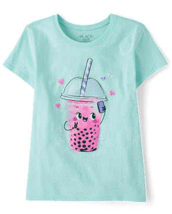 Girls Boba Drink Graphic Tee
