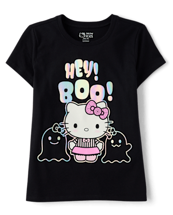 Girls Hello Kitty® Holographic Halloween Graphic Tee