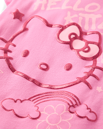 Girls Hello Kitty® Glitter Puff Print Doodle Graphic Tee