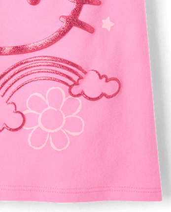 Girls Hello Kitty® Glitter Puff Print Doodle Graphic Tee