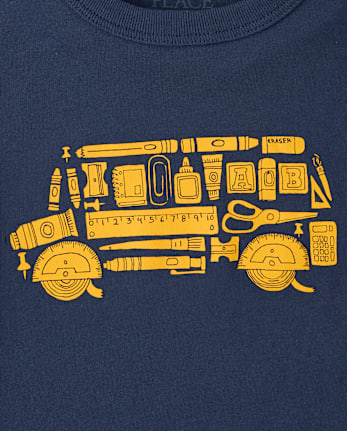 Baby And Toddler Boys School Bus Graphic Tee