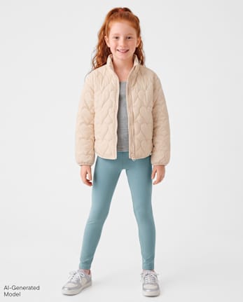 Girls Soft Shine Leggings - STORMWATER