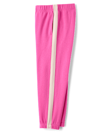 Girls Side Stripe Premium Fleece Jogger Pants