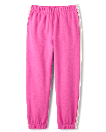 Girls Side Stripe Premium Fleece Jogger Pants