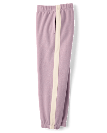 Girls Side Stripe Premium Fleece Jogger Pants