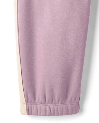 Girls Side Stripe Premium Fleece Jogger Pants