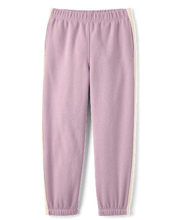 Girls Side Stripe Premium Fleece Jogger Pants