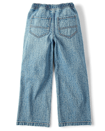 Boys Paint Splatter Super Baggy Pull On Jeans