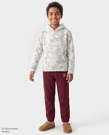 Boys Graphic Premium Fleece Jogger Pants - DEEP WINE