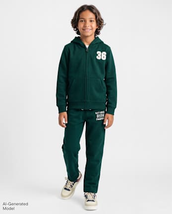 Boys Graphic Premium Fleece Sweatpants - BALT GREEN