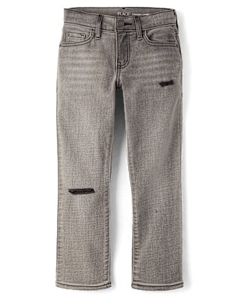 Boys Ripped Straight Jeans