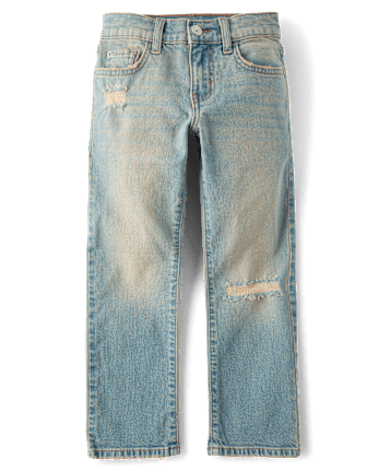 Boys Ripped Straight Jeans