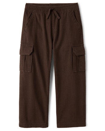 Boys Textured Baggy Pull On Cargo Pants