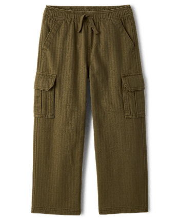 Boys Textured Baggy Pull On Cargo Pants
