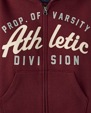Boys Varsity Premium Fleece Zip Up Hoodie