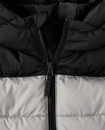 Boys Colorblock Hooded Puffer Jacket