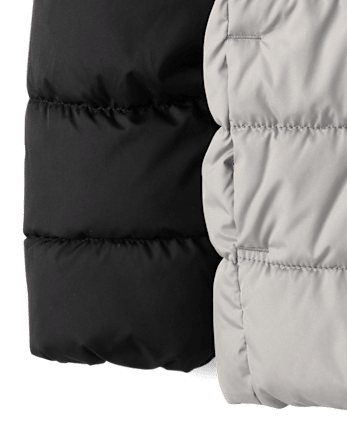 Boys Colorblock Hooded Puffer Jacket