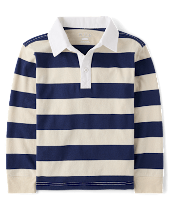 Boys Striped Rugby Polo