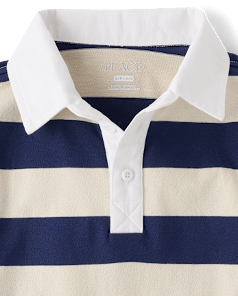 Boys Striped Rugby Polo