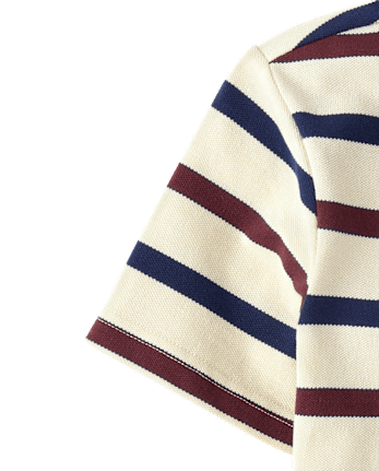 Boys Striped Soft Pique Polo