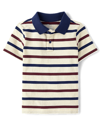 Boys Striped Soft Pique Polo