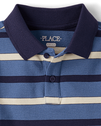 Boys Striped Soft Pique Polo