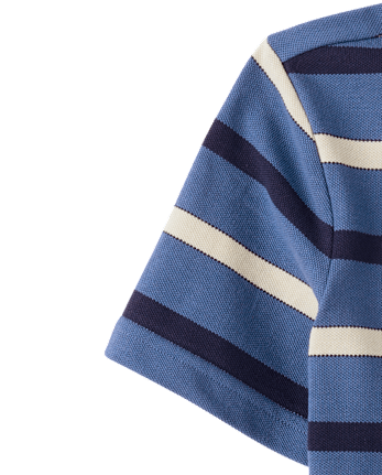 Boys Striped Soft Pique Polo